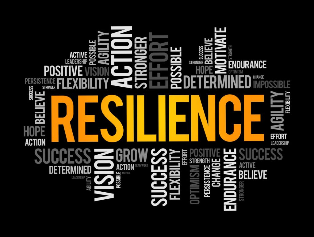 Nuage de mots centré sur le mot Resilience